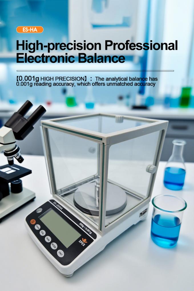 Lesbarkeit 0,001g Labor Pr&auml;zisionswaage Laborinstrumente Analysenwaage Waage mit Zugluftschutz 0