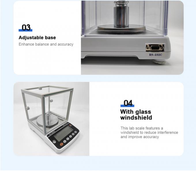 Lesbarkeit 0,001g Labor Pr&auml;zisionswaage Laborinstrumente Analysenwaage Waage mit Zugluftschutz 3